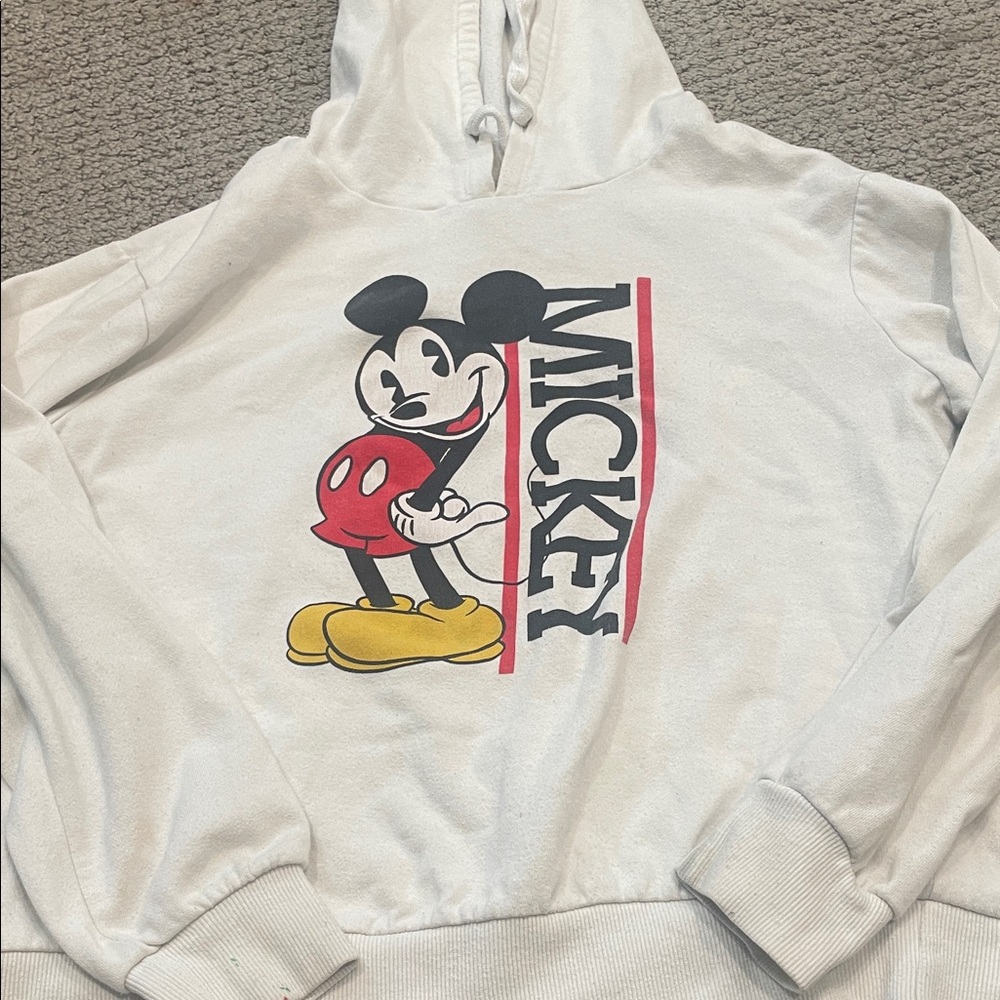 Mickey Mouse White Hoodie Sweater
